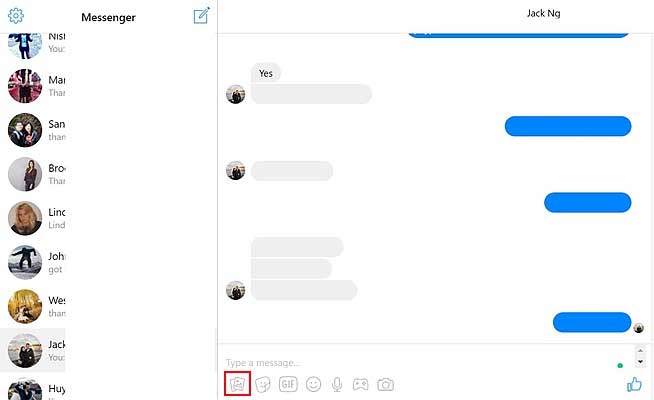 Transfer Files in Facebook Messenger