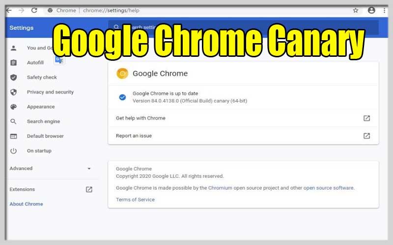 Google Chrome Canary